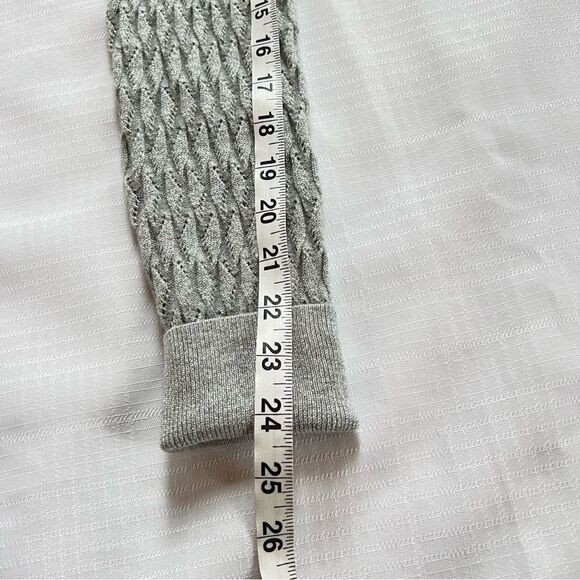 GAP Pointelle Turtleneck Silver Metallic Simmer Lightweight Sweater - Picture 14 of 14